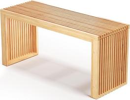 Bambukinis sodo suoliukas su apsaugine oro sąlygoms atsparia danga - suoliukas sodui, balkonui ir terasai - balkono suoliukas 90 x 33 x 43 cm - medinis lauko suoliukas, kurio maksimali apkrova 250 kg