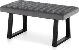 CLIPOP 100 cm aksominis suolas, minkštas suolas, metalinės kojos, svetainė, miegamasis, prieškambaris, valgomasis (pilka)