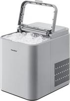 COMFEE RCI12GY1EU(E) ledo kubelių aparatas, 8 ledo kubeliai per 6 minutes, 12 kg/24 val., 1,3 l vandens bakas, savaiminio išsivalymo funkcija, kompaktiškas ledo gaminimo aparatas, įskaitant ledo semtuvėlį ir krepšį, skirtas namams, pilkos spalvos