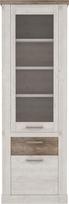 FORTE DURO vitrina su 1 durelėmis, 1 stiklinėmis durelėmis ir 1 stalčiumi, medžio kompozitas, Pnie White/Antikinis ąžuolas, 71,2 x 212 x 41,3 cm