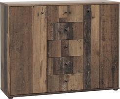 FORTE Tempra 2 komoda su 2 durelėmis ir 5 stalčiais, inžinerinė mediena, senovinio stiliaus, 108,8 x 85,5 x 34,8 cm (plotis x aukštis x gylis)