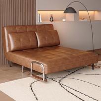 KAANAA Rudos odos sofa-lova - moderni sofa-lova su miego funkcija ir sulankstomu čiužiniu, universali svetainei, miegamajam ir mažiems kambariams (150 cm)