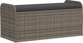 Lauko sandėliavimo skrynia Suoliukas Sandėliavimo dėžė su pagalvėle Pilka 115 x 51 x 52 cm Polyrattan