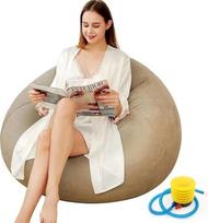 LONEEDY Pripučiamasis krėslas Sofa, pripučiama sėdynė Žaidimų poilsio gultas, vidaus lauko kempingas Sodas Stilingas minkštas pliušinis audinys suaugusiems vaikams Vienvietis (sferinis chaki)