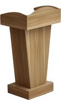 Minimalistinis podiumas su stalčiais ir atviru saugojimu Medinis konferencijų stalas Nešiojami mokytojų podiumai (šviesus riešutmedis)