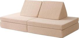 Modulinė vaikiška sofa kūrybiškiems žaidimams ir jaukiam poilsiui, 150 x 66 x 52,5 cm, vaikiška žaidimų sofa, pagaminta iš itin minkšto pliušinio audinio, vaikiška sofa su neperšlampamu ir skalbimo mašinoje plaunamu užvalkalu
