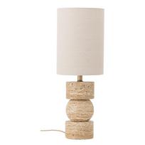 Natūralios spalvos iš akmens stalinis šviestuvas (aukštis 53 cm) su tekstiliniu gaubtu Marci – Bloomingville