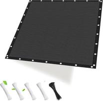 Stačiakampė saulės burė su kilpomis, apsauga nuo saulės balkonui, terasai, HDPE markizės audinys, pavėsio tinklas terasos stogui, sodui, 1 x 2 m, juoda