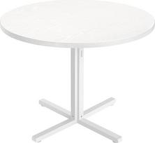VASAGLE Apvalus valgomojo stalas Mažas virtuvės stalas 4 žmonėms Kaimiško stiliaus vandeniui atsparus paviršius 80 cm D 74,8 cm H valgomojo kambarys Svetainė Sniego baltumo KDT082W01