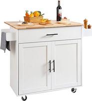 VEVOR serviravimo vežimėlis Virtuvės vežimėlis 1190 x 695 x 905 mm, 90,7 kg keliamoji galia Virtuvės sala Virtuvės spintelė vežimėlis Virtuvės vežimėlis su rankšluosčių laikikliu ir 1 stalčiumi, mikrobangų krosnelė Virtuvės vežimėlis iš medžio masyvo