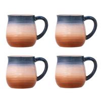 Mėlynos spalvos/oranžinės spalvos iš keramikos puodeliai 4 vnt. 200 ml Tatum – Bloomingville