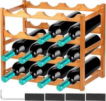 Weinregale aus Holz mit 4 Etagen, starke Tragfähigkeit, Theke, Weinregal, kompaktes Aufbewahrungsregal für Bar, Küche, Speisekammer, Esszimmer (vierschichtig, 16 Flaschen)