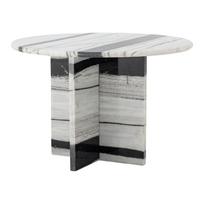 Juodos ir baltos spalvos iš marmuro apvalios formos kavos staliukas ø 61 cm Rosito – Bloomingville