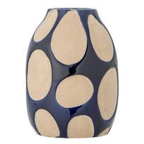 Tamsiai mėlynos spalvos/kreminės spalvos iš akmens masės vaza (aukštis 20 cm) Bashir – Bloomingville