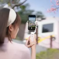 Kamera – Hohem iSteady V2s 3 ašių stabilizatorius išmaniesiems telefonams, baltas/rožinis