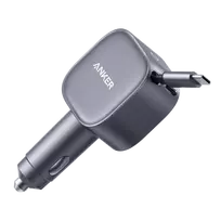 Automobilinis įkroviklis Anker Nano (75W, USB-C Port, Built-In Retractable USB-C Cable)