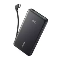 Išorinė baterija Anker Zolo (10K, 22.5W, Built-In USB-C Cable) Black