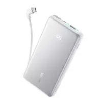 Išorinė baterija Anker Zolo (10K, 22.5W, Built-In USB-C Cable) White