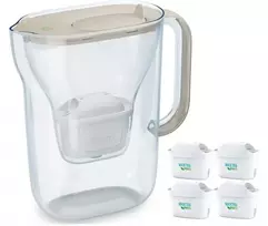 Style Essential water filter jug 2.4l + 4 cartridges, sand