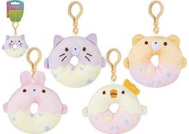Pliušinis pakabinamas žaislas Kawaii Mini Donut Animals Clip, 8 cm, įv. rūšių