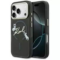 Karl Lagerfeld IML Choupettes Karl Script Logo phone case with MagSafe support for iPhone 17 Pro Max, black