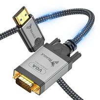 HDMI į VGA kabelis 1 m – Vaizdo adapteris konverteris – Full HD 1080p – Nešiojamam kompiuteriui PC monitoriui projektoriui