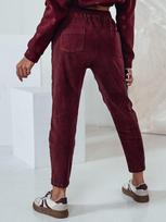 Moteriškos velvetinės bordo spalvos laisvalaikio kelnės Velvi, Universalus