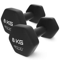 Hanteliai, svarmenys 4FIZJO, 2 x 8 kg, fitness hanteliai, rankų svoriai, treniruotėms, pratimams