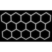 LED Hexagon garažo šviestuvas 456W, 6500K, 14 segmentų, 420×238 cm