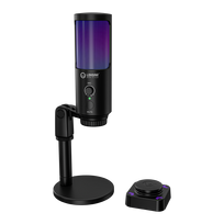 LORGAR SMP40, RGB Microphone with external mute button and metal stand, Black