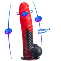 SILEXD SILEXD - DEVIL DILDO FANTASY LIQUID SILICONE THERMOREACTIVE RED BLACK 20.3 CM