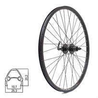 Galinis ratas J19SB 26" // diskiniams 6 varžtų, 32H, kasetė, QR, kniedytas, dvigubas, aliuminis