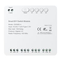 Avatto Zigbee 4 kanalų relė DC 7-32V , Dry contact 10A