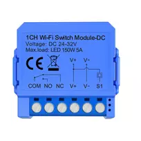 Avatto WSM16-DC32V-1 – 1 kanalo DC 7-32V WiFi jungiklio modulis su sausu kontaktu