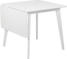 "AC Design Furniture Roxanne" valgomojo stalas 4 asmenims, baltos spalvos, ištiesiamas virtuvės stalas, baltos spalvos, modernus retro stiliaus valgomasis stalas, kvadratinis valgomojo stalas, W: 80/120 x H: 76 x D: 80 cm