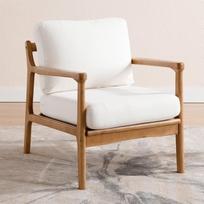 "chairus" lininis svetainės krėslas, minkštas krėslas, poilsio krėslas, kėdė su medžio masyvo rėmu, atpalaiduojantis svetainės krėslas (smėlio spalvos)