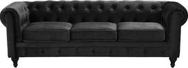 "Chesterfield" klasikinė sofa "Velvet Fabric" minkštasuolis "Chesterfield" juodas
