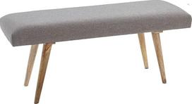 "FineBuy" Paminkštintas suolas 120 cm Medžio masyvo audinys Pilka - Retro minkštas suolas spintai Miegamasis ir gyvenamasis kambarys - spinta Suolas Įėjimo zona - Rankų darbo