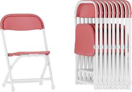 "Flash Furniture" 10 x Vaikiškos plastikinės sulankstomos kėdutės bordo spalvos
