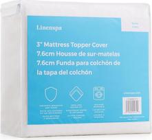 "Linenspa" 3 "Double Mattress Topper Cover Only Machine Washable Breathable Non Slip Cover for Mattress Topper with Zipper Only White