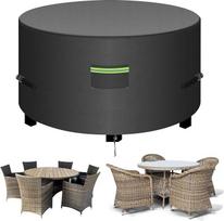 "Neuradical" apvalus sodo baldų dangtelis Neperšlampamas lauko stalo kėdės dangtelis 420D Oksfordo audinys, atsparus saulės spinduliams ir išblukimui PU danga Skersmuo 190 x 80 cm Juoda