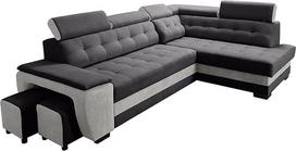 "Robin Inspire Grand" kampinė sofa su miego funkcija, lovos dėžė, galvos atramos, poilsio funkcija, 2 taburetės, sofa, L formos sofa lova, laisvai pastatoma kampinė sofa, sofa lova, svetainės baldai, svetainė