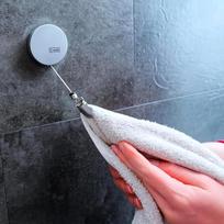 4 x "C-Hold" ištraukiamas rankšluosčių laikiklis / rankšluosčių kablys, išmanus ir protingas rankšluosčių laikiklis, lipnus nerūdijantis plienas, chromas, 4 vnt.