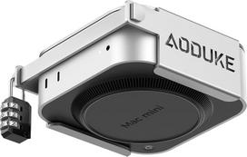AODUKE Aliuminio lydinio 2024 "Mac Mini M4" su kombinuotu užraktu apsauginis laikiklis, suderinamas su VESA skyle monitoriui arba gipso sienai (sidabrinis su užrakto stovu)