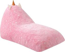 MeMoreCool Bean Bag kėdės vaikams nuo 8 iki 12 metų, didelė vaikiška Bean Bag sofa su užpildu, didelė mažylių poilsio kėdė, tingus grindų gultas mergaitėms ir berniukams, rožinis vienaragis