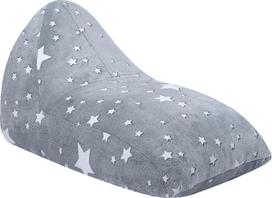MoMoreCool Sitzsack-Sessel für Erwachsene Kinder, großer Sitzsack mit Füllung, bequemer Kleinkind-Lounge-Sitzsack-Sofa, Kinder, faule Bodencouch für Spielzimmer, Wohnzimmer, graue Sterne