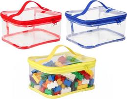 Werownsgs Spielzeug-Aufbewahrungstaschen mit Griffen, skaidrus, PVC, Doppelreißverschluss, Aufbewahrungstasche, Reise-Kulturbeutel, wiederverwendbar, wasserdicht, Spielzeugbehälter, geeignet für