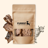 FURRST džiovintos jaučių plaučių juostelės šunims – natūralus kramtalas, 100g