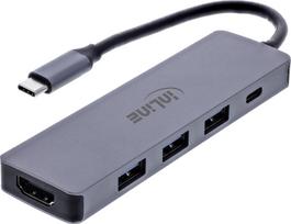 InLine® Multifunktions-Hub, 3x USB-A 5Gb/s, HDMI 4K/60 Hz, USB-C PD 100 W (33271A)