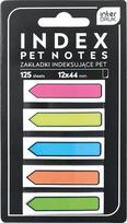 125 vnt. žyminčių skirtukų 12x44mm Pet, neoniniai, strėlės